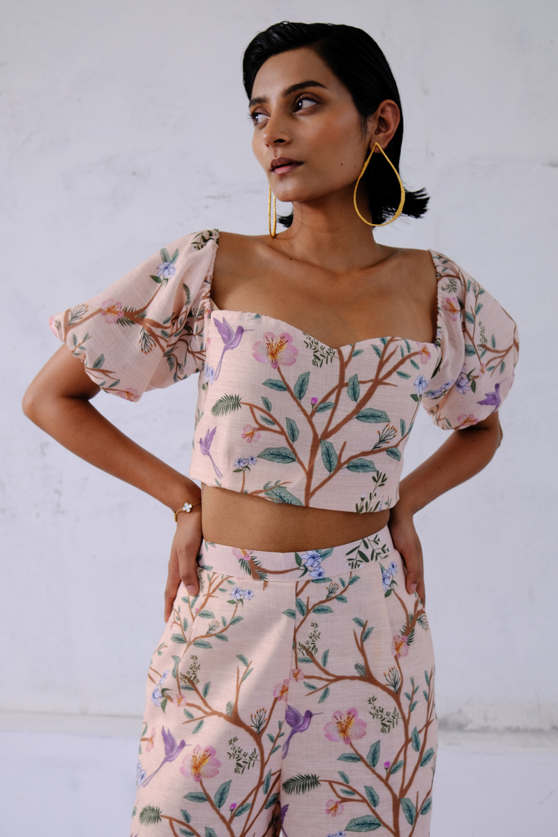 Payal Sen in Baagh - Crop top with pants set