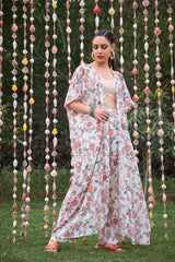 Upasana Ghai in Holly Hock Long Cape and Pants Set