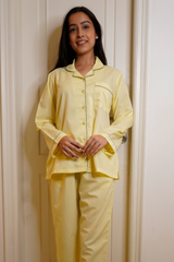 Din Raat classic- Mush Yellow Pyjama/shorts set